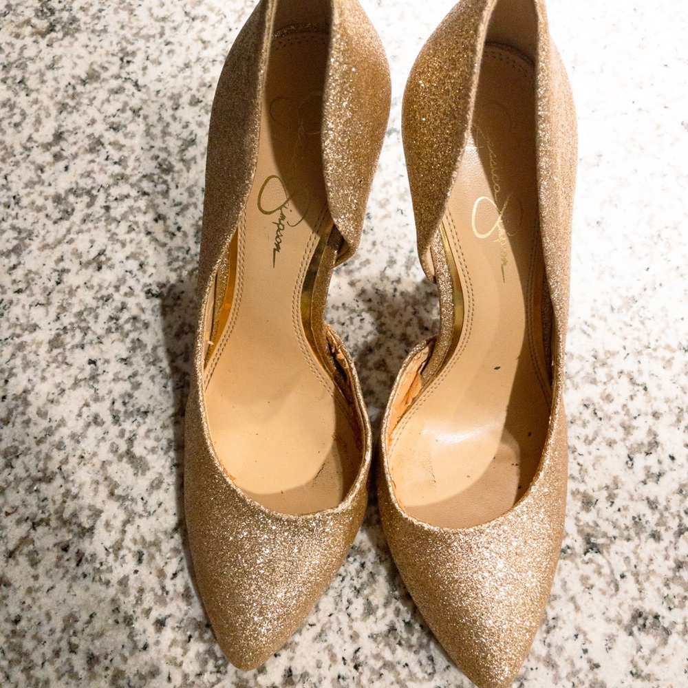 Gold Jessica Simpson heels